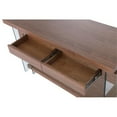 thumbnail image 4 of Milan 53.2" 2-drawer Wood and Glass Rotatable Desk in Walnut/Clear, 4 of 13