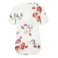 thumbnail image 4 of Pntutb Womens Plus Size Crew-Neck Short Sleeve Print Tops Hide Belly Tunic Shirts Dressy Casual Flowy Blouse White XL, 4 of 6