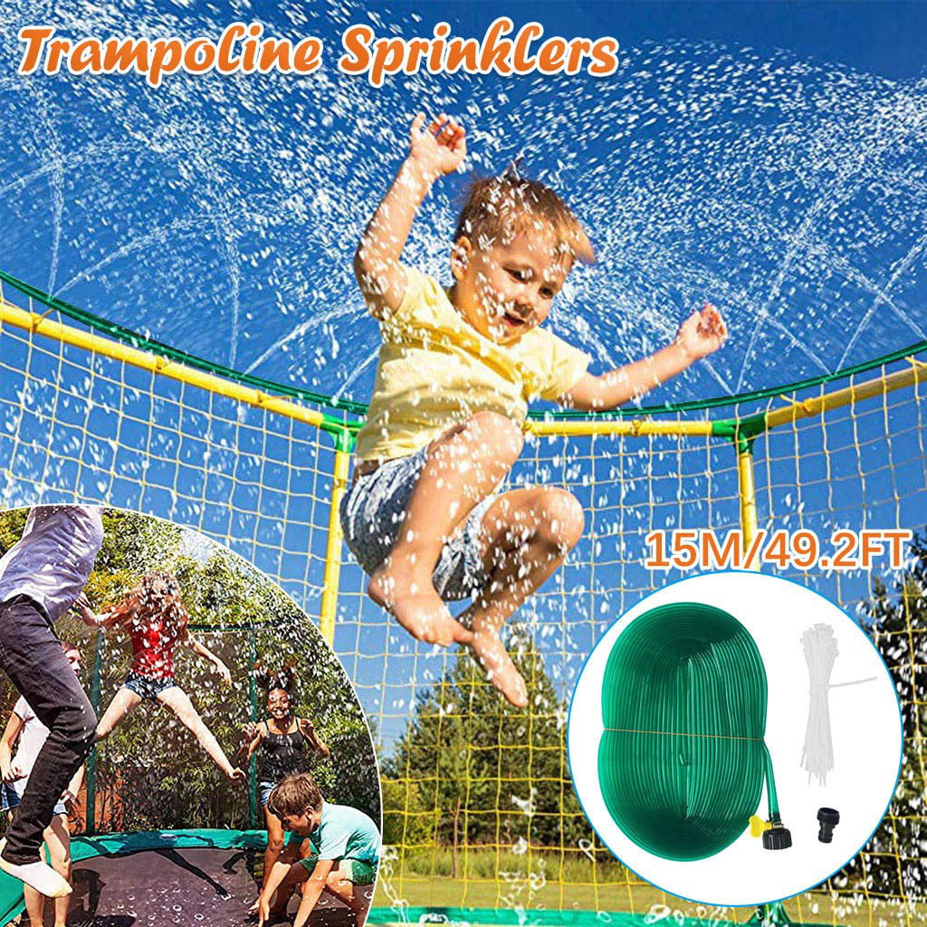 Bzoosio Trampoline Waterpark Sprinkler Best Outdoor Summer Toys For Kids Outside