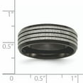 thumbnail image 5 of Titanium Striped 8mm Black IP-plated Brushed/Polished Band, 5 of 11
