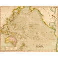 thumbnail image 2 of Vintage Maps 18x15 Black Modern Framed Museum Art Print Titled - Oceania 1844, 2 of 4
