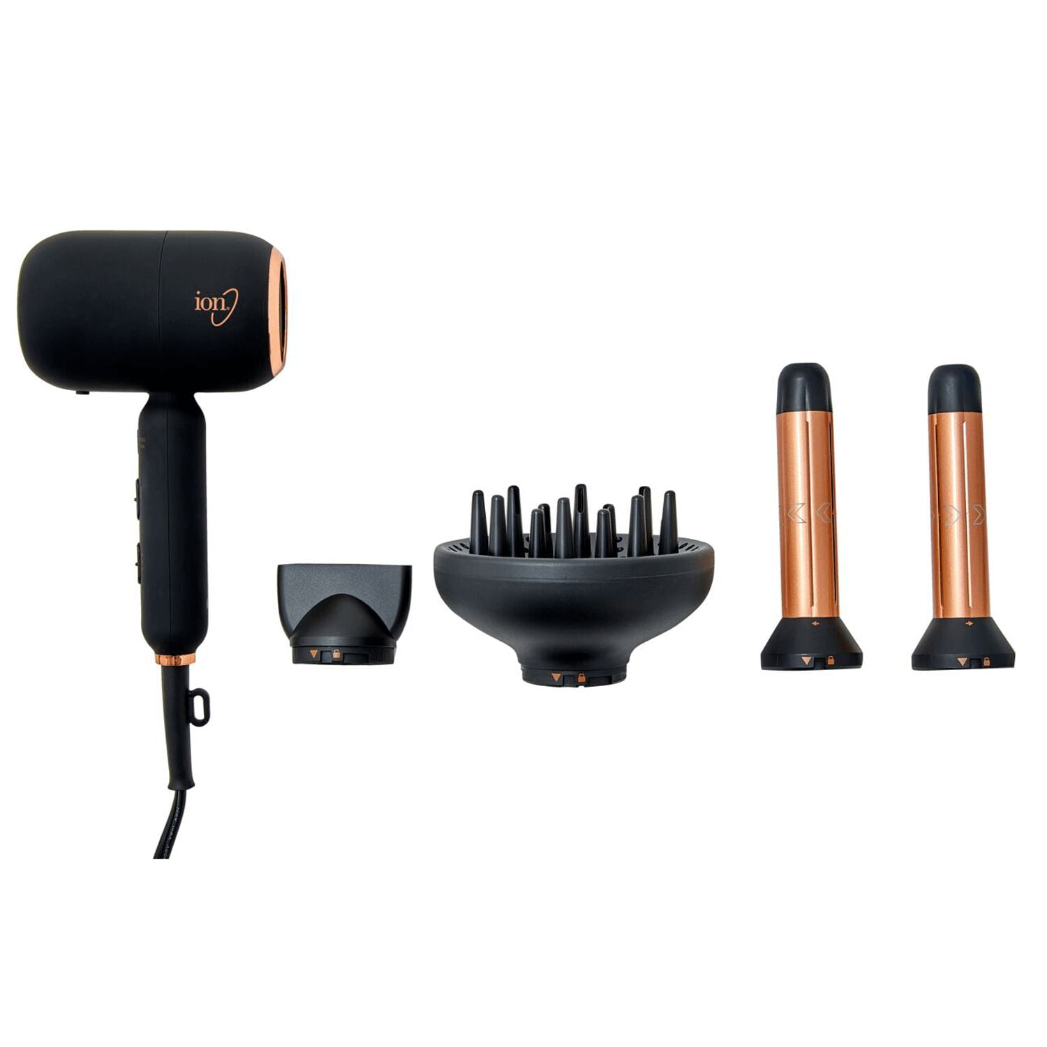 ION Luxe Adult 4-in-1 Autowrap Airstyler, Ionic Hair Dryer and Curler, 1875 Volts, Black
