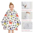 thumbnail image 6 of White Cartoon Dinosaurs Eggs Pattern Blanket Hoodies for Kids 6-13YR Oversize Wearable Blanket Hoodies for Boys Girls Teens, 6 of 7