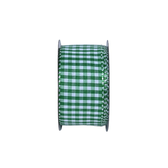 Gwen Studios 1.5" Green Gingham Ribbon, 3 Yards