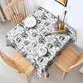thumbnail image 2 of Halloween Doodle Icons Pattern Square Tablecloth,Waterproof Square Table Cover,Wipeable Spillproof Washable Table Cover for Home Kitchen Party Decor 60"x60"(152x152cm), 2 of 6