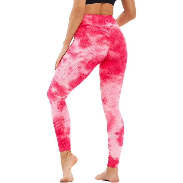 MISS MOLY - Women's Scrunched Workout Leggings Textured Tie Dye Booty ...
