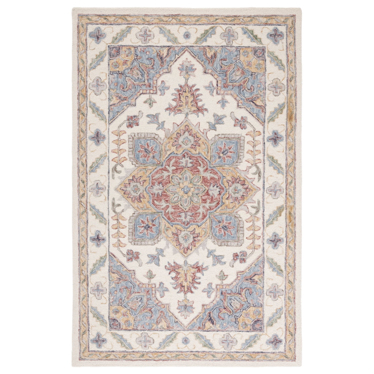 SAFAVIEH Metro David Medallion Area Rug, Ivory/Rust, 5' x 8'