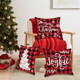 thumbnail image 5 of Nkmbld Christmas Decorations Throw Pillow Covers Set 3 Pack Used for Winter Xmas Decor, Christmas Velvet Pillow Cases for Sofa Home Decoration, Red, 5 of 6