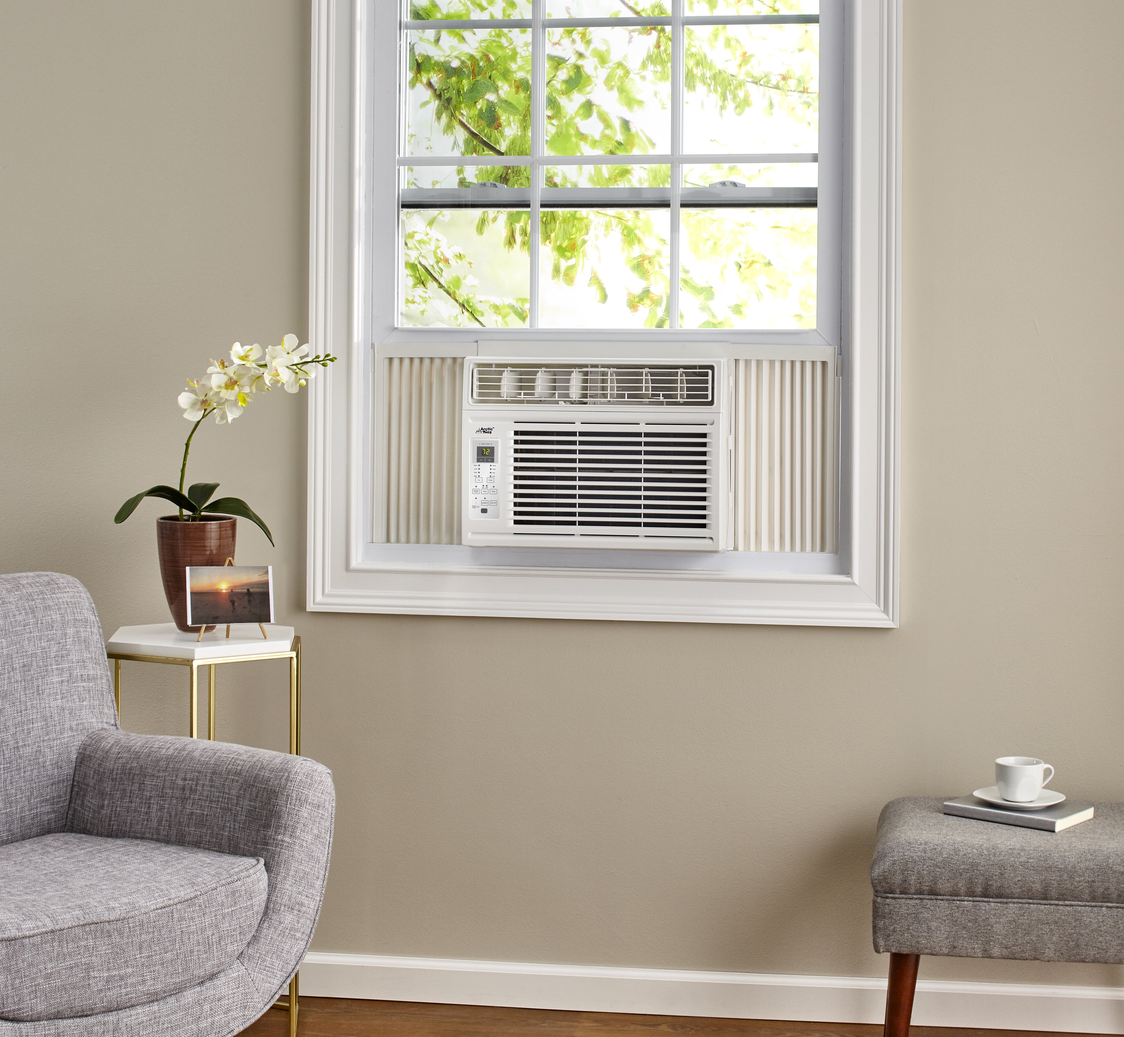 Arctic King 8000 BTU Window Air Conditioner with Remote Control for Medium Size Rooms, Black
