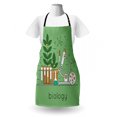 thumbnail image 3 of Lab Apron, Biology Laboratory Workspace and Research Equipment Concept Illustration, Unisex Kitchen Bib with Adjustable Neck for Cooking Gardening, Adult Size, Pale Green Multicolor, by Ambesonne, 3 of 4