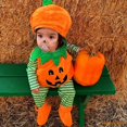 thumbnail image 3 of * 0-3 Años Bebé Halloween Cosplay Disfraz Calabaza Impresión Tops + Zapatos Sólidos + Sombrero Patchwork, 3 of 4