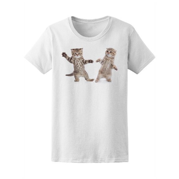 Funny Young Cats Dancing T-Shirt Women -Image by Shutterstock, Female Medium