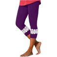 thumbnail image 2 of FNFYFH Clearance Womens Tight Fit Yoga Capris Body Shaping Workout Pants,Purple, 2 of 8