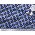 thumbnail image 3 of Soimoi Blue Heavy Satin Fabric Black Sketch Floral Decor Fabric Printed Yard 54 Inch Wide, 3 of 3