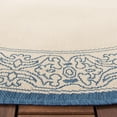thumbnail image 4 of Safavieh Courtyard Donna Botanical Indoor/Outdoor Area Rug, Natural/Blue, 5'3" x 5'3" Round, 4 of 10