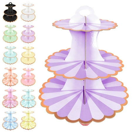 

Ludlz 3 Tier Cupcake Stand Plastic Tiered Serving Stand Dessert Fruit Snack Tower Tray for Wedding Home Birthday Tea Party Baby Shower Wedding Party Supplies