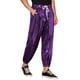 thumbnail image 4 of Pantalones de drawstring con lentejuelas INSPIRE CHIC para hombres, con cintura elástica, ropa de noche, jogger brillante 30 púrpura, 4 of 5