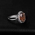 thumbnail image 4 of Jewelrypalace 5.7ct Oval Shape Created Smoky Quartz Solitaire Cocktail Ring 925 Sterling Silver, 4 of 6