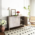thumbnail image 6 of Farmhouse 3 Door Accent Cabinet, Three - Height Shelves - Meets Storage Needs in Office, 6 of 7