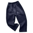 thumbnail image 3 of Cethrio Girls Winter Pants, Elastic Waist Fleece Casual Thermal Straight Leg Pants Blue Size 9-10 T, 3 of 4