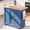 Blue, variant on HUANG 39.7" Kitchen Island on Wheels with Storage Cabinet and Foldable Drop Leaf, Towel Rack Handle, Rolling Kitchen Table, Cement Gray