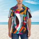thumbnail image 2 of Balery Abstract Jazz Instrumental Camisas hawaianas de manga corta para hombre, camisas playeras de corte holgado, camisas de vacaciones con botones,Large, 2 of 7