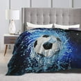 thumbnail image 3 of Soccer Blanket Sports Fleece Throw Blanket Super Soft Warm Cozy Fuzzy Plush Blanket Gifts for Girls Boys Kids Bed Decor 60"X80", 3 of 6
