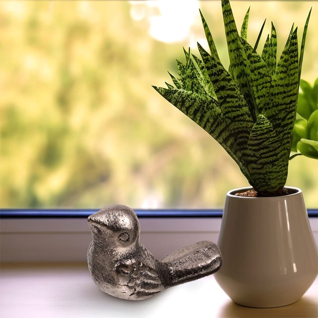 WEUVEB 15Ud Adornos De Hierro En Forma De Pájaros Para Interior Y Exterior Plateada