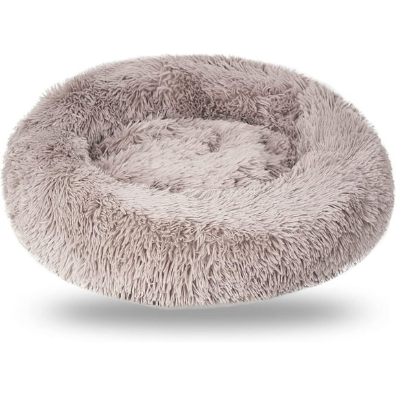 Zone Tech 60cm Round Cushion Orthopedic Pet Bed -Washable Donut-Shaped Ultra Soft Plush Cushion Bed for Pets