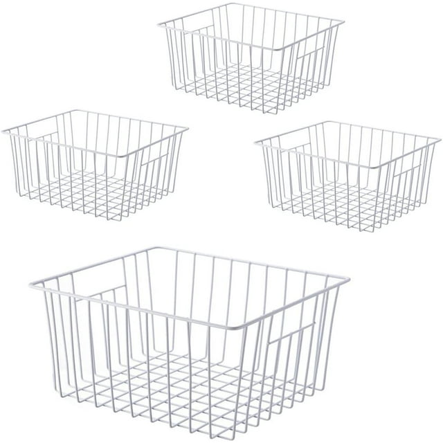 Freezer Organizer Bins Upright Freezer Baskets for cu.ft Standup Freezer Wire Storage Baskets with Built-in Handles