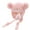 Pink, variant on Kids Baby Knitted Beanie Hat Double Pompom Ears Plush Lined Earflap Skull Cap