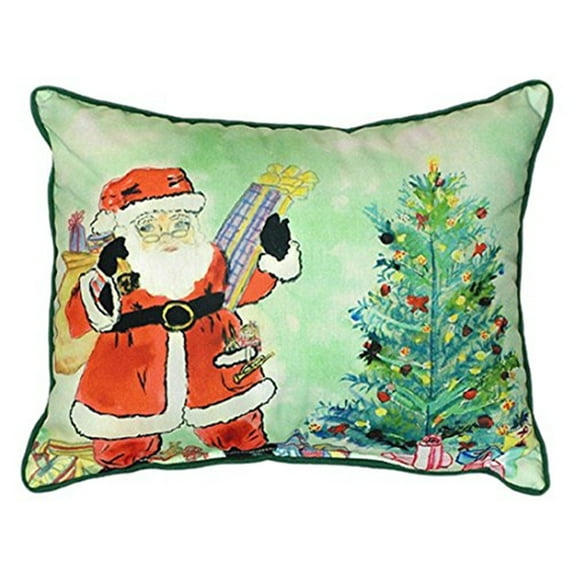 Betsy Drake Santa & Tree Extra Large Zippered Pillow 20x24