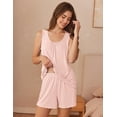 thumbnail image 3 of Ekouaer Womens Pajama Sets Viscose from Bamboo Sleeveless Lounge Sets Soft Tank Top and Shorts 2 Piece Pj Sets with Pockets, 3 of 6
