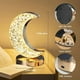 thumbnail image 3 of Lámpara de mesa de luna para niños, romántica luz de noche de luna con 3 modos de color, luz nocturna táctil regulable y recargable, lámpara LED de lado para dormitorio, guardería, apagado., 3 of 4