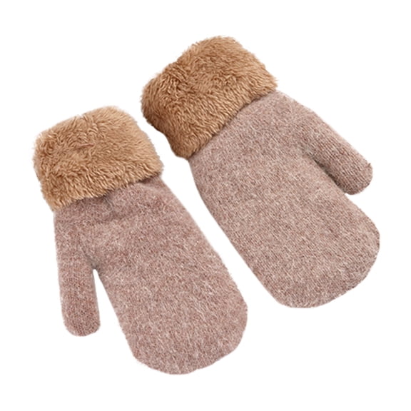Lilgiuy Women's Winter Gloves Warm Lining - Cozy Warmer Plush Thick Gloves Mittens
