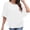 White womens tops summer, variant on USSUMA T-Shirts for Women Trendy Women's Summer Casual Loose Chiffon Flowy Tops Elegant Batwing Sleeve Irregular Hem Blouses Poncho Shirts