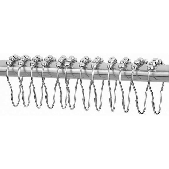 Shower Curtain Rings Stainless Steel Rust Proof Heavy Duty Shower Curtain Hooks for Bathroom Shower Rods Curtains Set of 12