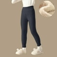 thumbnail image 2 of Atogsazn Kids Girls Fleece Lined Legging Pants Kids Stretchy High Waisted Leggings Loungwear Fall Winter Clothing 04-Navy 9-10 Years Fashion, 2 of 6