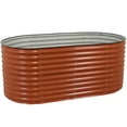 thumbnail image 3 of Sunnydaze 79" x 40" x 32" Oval Brown Steel Stackable Outdoor Raised Garden Bed, 3 of 12