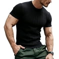 thumbnail image 4 of VgaVtl Polo Style Shirts for Men Big and Tall Summer Short Sleeve Collared Daily Mens Shirts Knit Slim Casual Striped, 4 of 4
