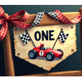 thumbnail image 4 of Racing Themed Backdrop Banner with ONE Lettering and Checkered Flags, Party Decorations for First Birthday Party, Photography Props, Kids Party Supplies, Decor Background, 4 of 4