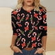 thumbnail image 2 of Camisas Navideñas Para Mujer Moda Blusa de Manga Tres Cuartos Cuello Redondo Casual Chriatmas Impreso Tops Odeerbi ODB200444, 2 of 5