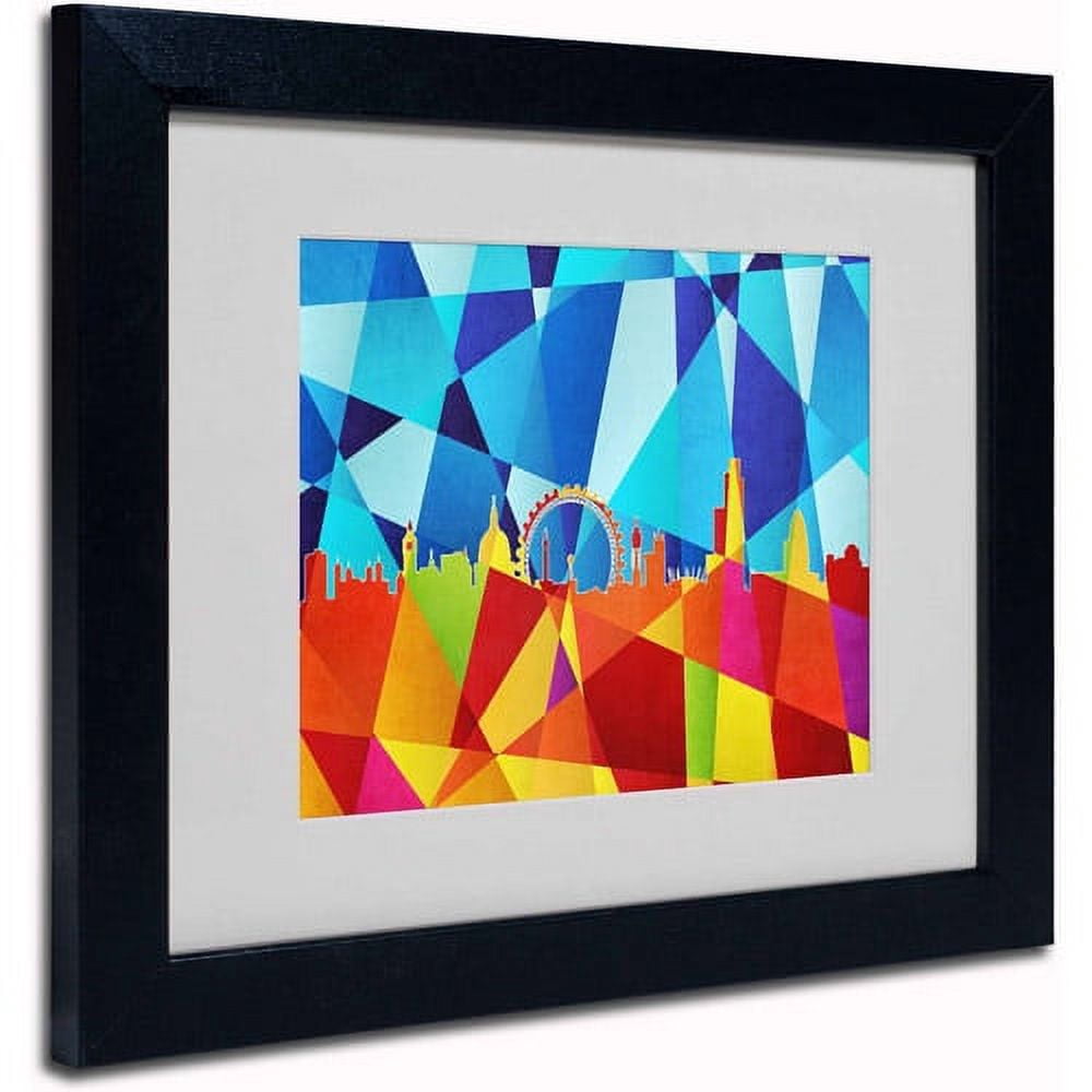 Trademark Fine Art "London England Skyline VIII" Canvas Art by Michael Tompsett, Black Frame