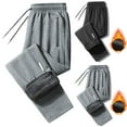 thumbnail image 1 of CFLVAEK Fleece Lined Sweatpants for Men Open Bottom Thick Warm Winter Sweatpant Big and Tall Drawstring Elastic Waist Trousers Solid Color Wide Leg Sweatpants with Pockets Gray XXXXL, 1 of 5