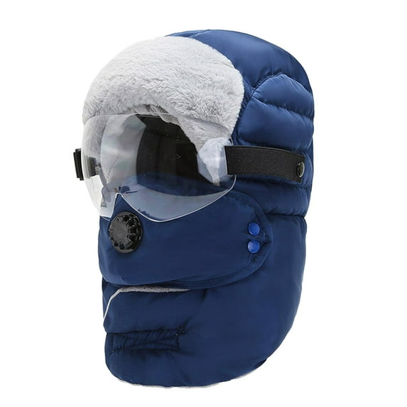 Unisex Winter Warm Fleece Thermal Balaclava Ski Cycling hat hooded Glasses