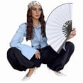 thumbnail image 3 of Women'S Wrap Button Down Blouse Long Sleeve Lapel Shirts Asymmetrical Going Out Tops Office Outfits Blue M, 3 of 7