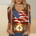 thumbnail image 6 of 250th American Flag Shirts Women 4th of July V-Neck 3/4 Sleeve Patriotic T-Shirt 2026 Independence Day Tops, 6 of 7