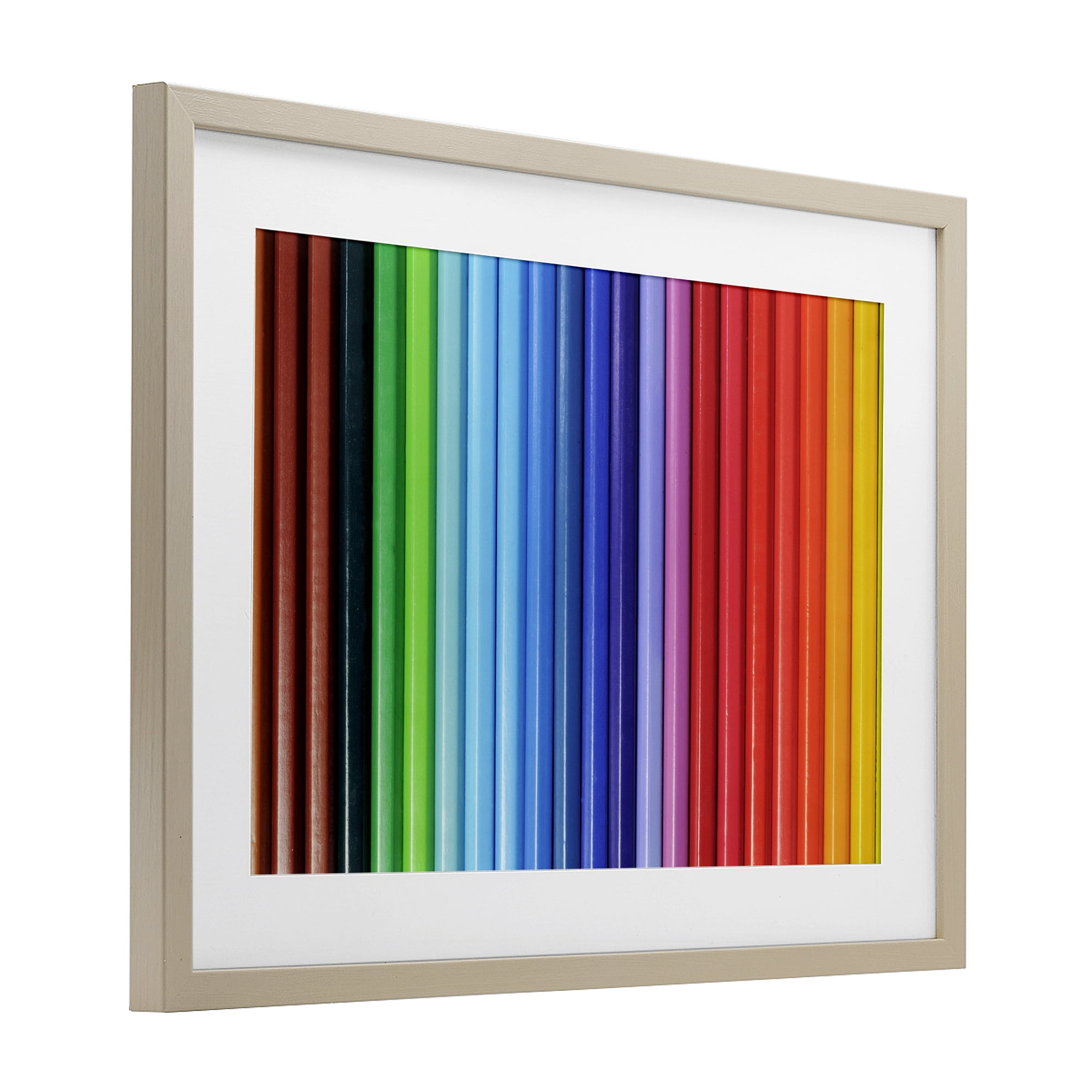 Stupell Industries Colored Pencil Lineup Birch Framed Print Under Glass, design by Tom Quartermaine