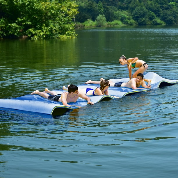Gymax 12' x 6' Floating Water Pad Mat 3-Layer Foam Floating Island