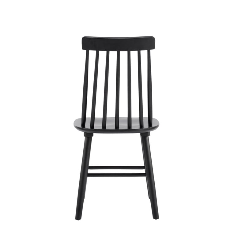 2-Pack Wooden Dining Chairs, Solid Wood Spindle Back Side Chair Set of 2, Mid-Century Modern Armless Kitchen Chairs for Dining Living Room